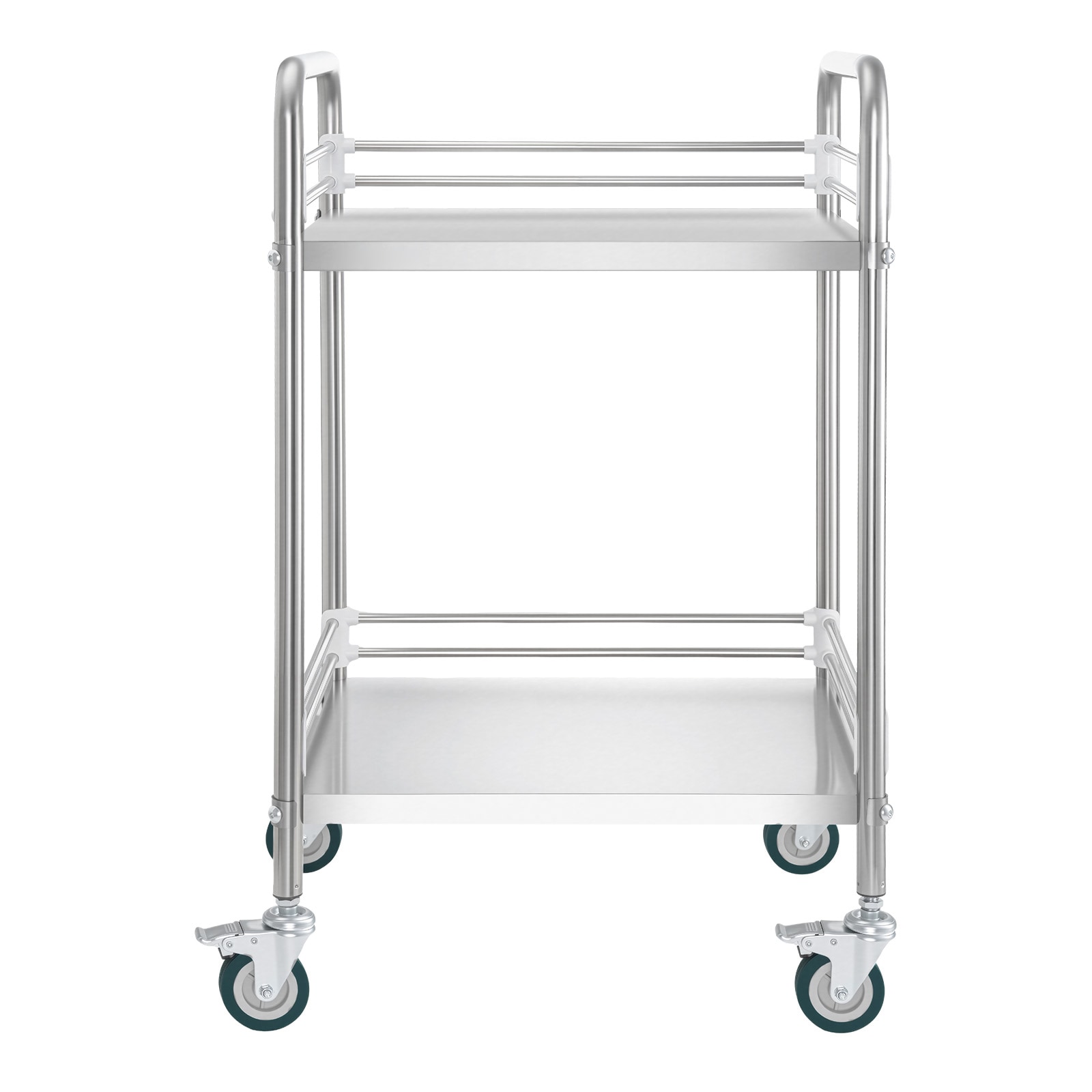 Stainless Steel Rolling Utility Cart With Lockable Wheels_voghion.com